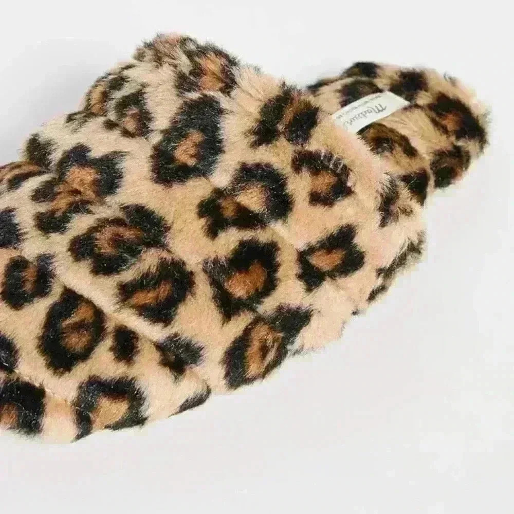 NWOT Madewell The Scuff Slipper Leopard Faux Fur 6 M - Picture 4 of 10